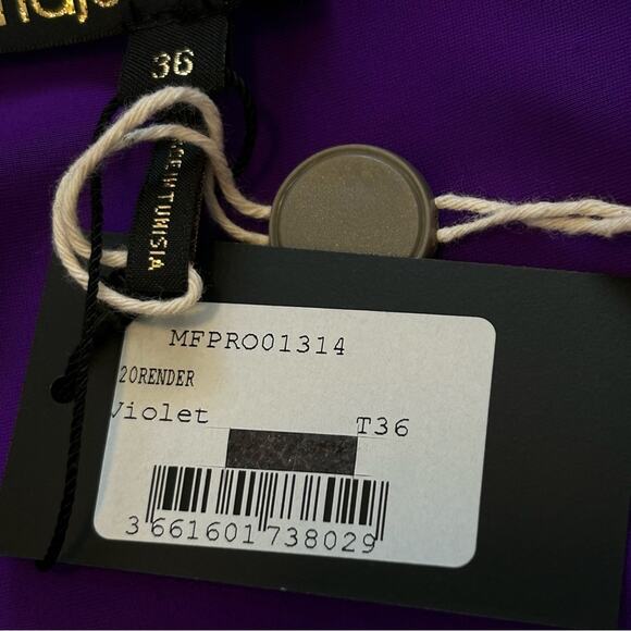 Maje Render Ruched Stretch-Jersey Bodycon Mini Dress Purple 36 NWT - Picture 7 of 13